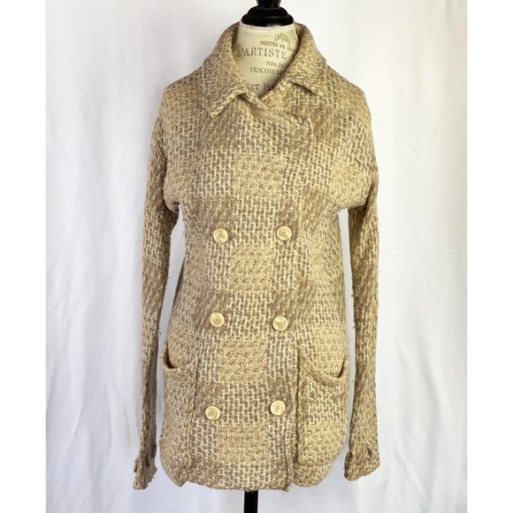 Free People Cardigan Knit Wool Sweater Buttons Down - Picture 2 of 12